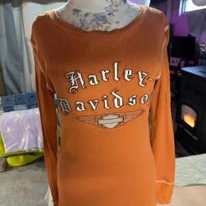 Harley-Davidson Orange Long Sleeve Top